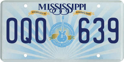 MS license plate OQO639