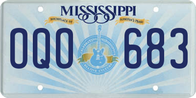 MS license plate OQO683