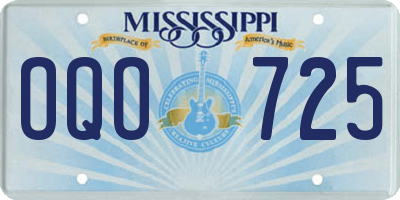 MS license plate OQO725