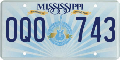 MS license plate OQO743