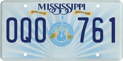 MS license plate OQO761