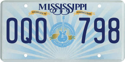 MS license plate OQO798