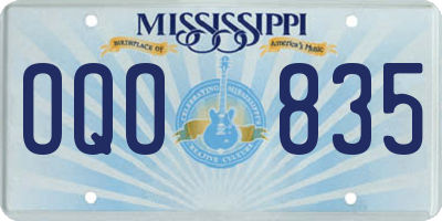MS license plate OQO835