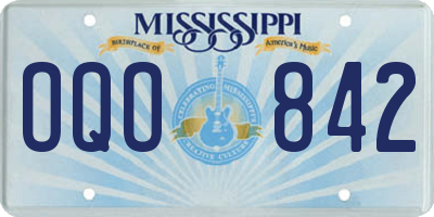 MS license plate OQO842
