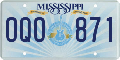 MS license plate OQO871