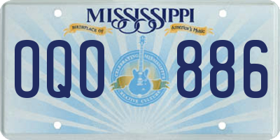 MS license plate OQO886