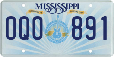 MS license plate OQO891