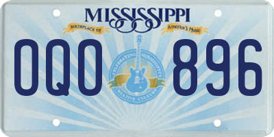 MS license plate OQO896
