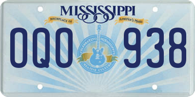 MS license plate OQO938
