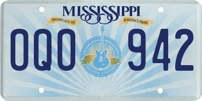 MS license plate OQO942
