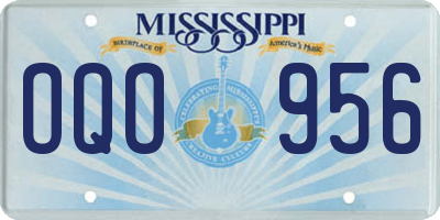 MS license plate OQO956