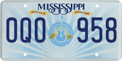 MS license plate OQO958