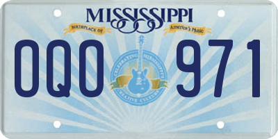 MS license plate OQO971