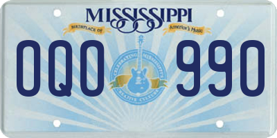 MS license plate OQO990