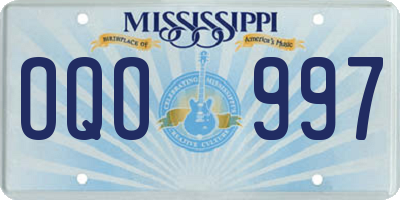 MS license plate OQO997