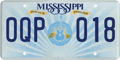 MS license plate OQP018
