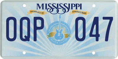MS license plate OQP047