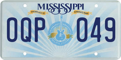 MS license plate OQP049