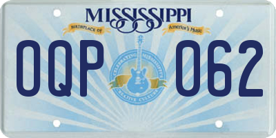 MS license plate OQP062