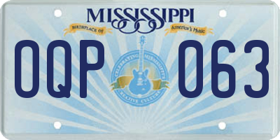 MS license plate OQP063