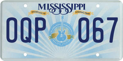 MS license plate OQP067