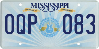 MS license plate OQP083