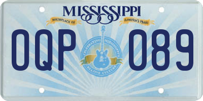 MS license plate OQP089