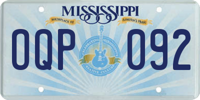 MS license plate OQP092