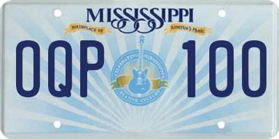 MS license plate OQP100