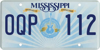 MS license plate OQP112