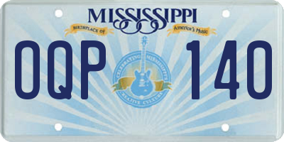 MS license plate OQP140