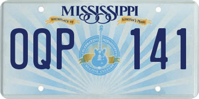 MS license plate OQP141