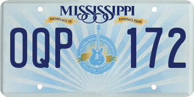 MS license plate OQP172