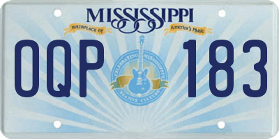 MS license plate OQP183