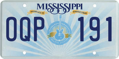 MS license plate OQP191