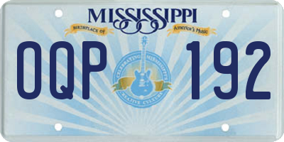 MS license plate OQP192
