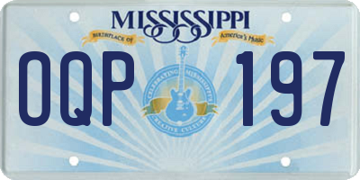 MS license plate OQP197