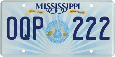 MS license plate OQP222
