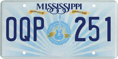 MS license plate OQP251