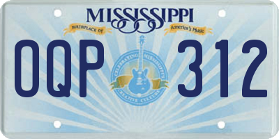 MS license plate OQP312