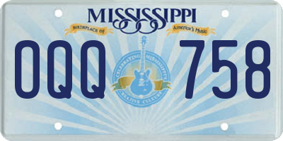 MS license plate OQQ758