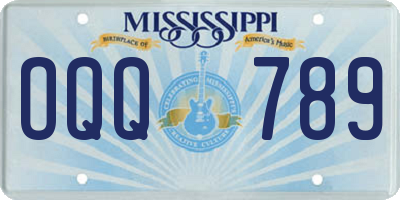 MS license plate OQQ789