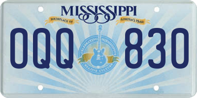 MS license plate OQQ830