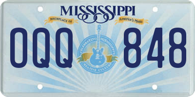 MS license plate OQQ848
