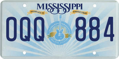 MS license plate OQQ884