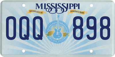 MS license plate OQQ898
