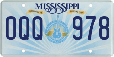MS license plate OQQ978