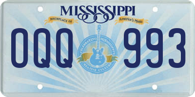 MS license plate OQQ993