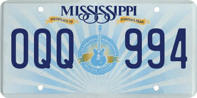 MS license plate OQQ994