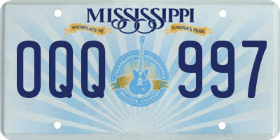 MS license plate OQQ997